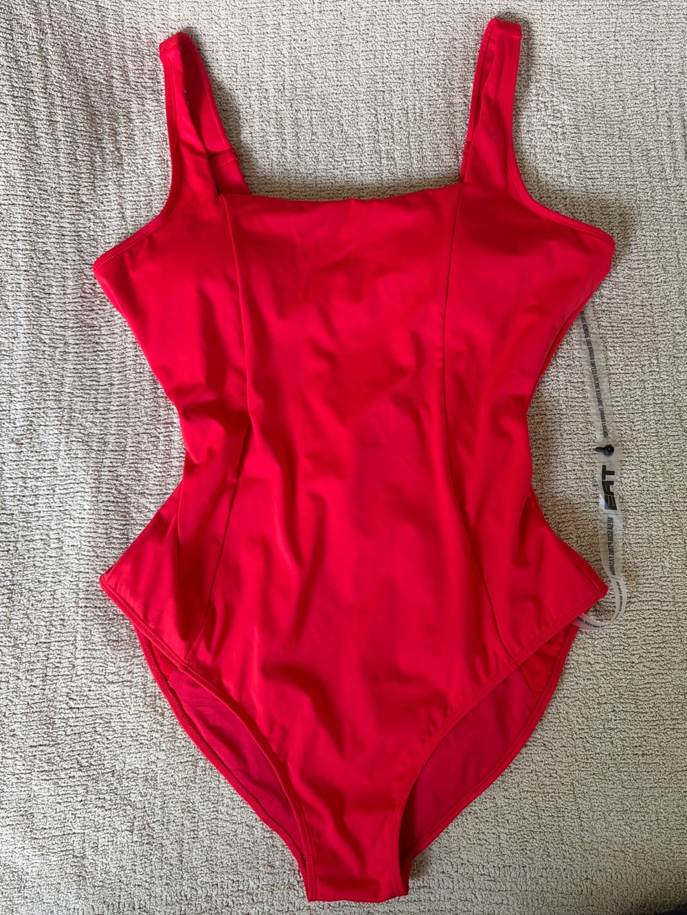 TA3 Squarey Red One Piece Shaping Swimsuit size 2X laceup corset reaortwear